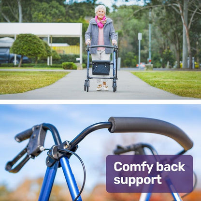 Equipmed 4 Wheel Lightweight Rollator Walker - Blue