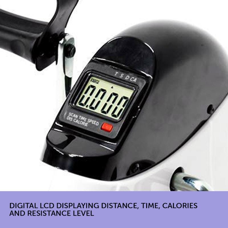 Powertrain Mini Exercise Bike Pedal Exerciser for Arms and Legs - White