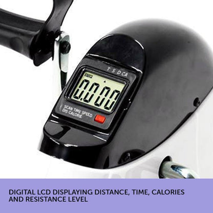 Powertrain Mini Exercise Bike Pedal Exerciser for Arms and Legs - White