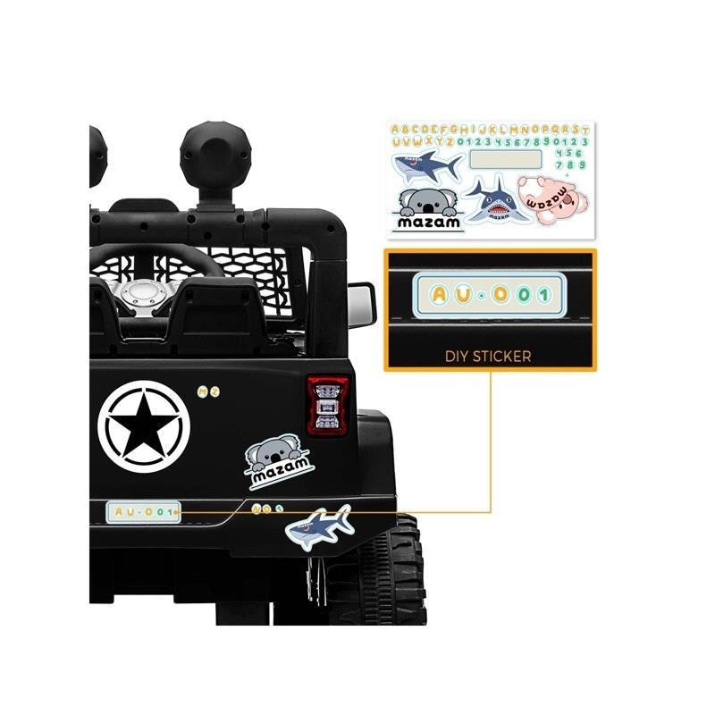 Mazam Kids Ride On Car - 12V Electric Jeep Remote Control Vehicle - Black