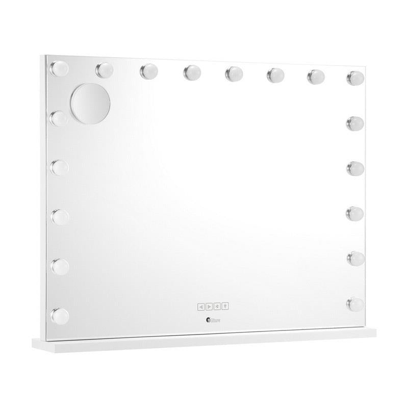 Oikiture Bluetooth Hollywood Makeup Mirror with 18 LED Lights - White