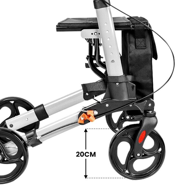 Orthonica 4 Wheel Folding Rollator Mobility Aid