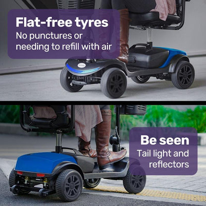Equipmed SmartRider Folding Electric Mobility Scooter - Black & Blue