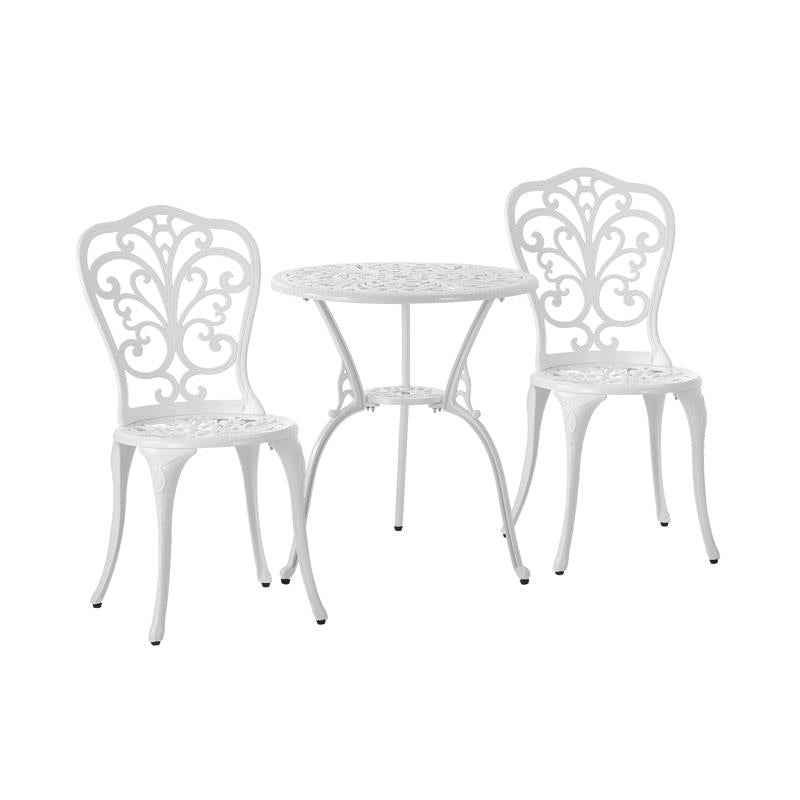 Livsip 3-Piece Outdoor Bistro Set - Elegant White Patio Dining Chairs & Table
