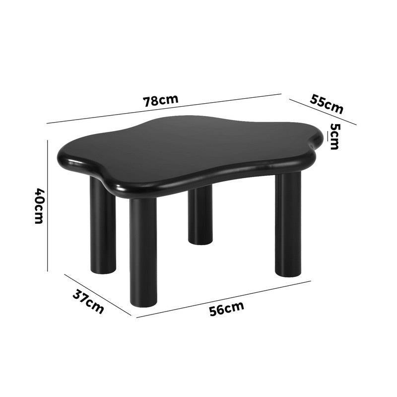 Oikiture Irregular Black Coffee Table - Unique Sofa & Cafe Desk