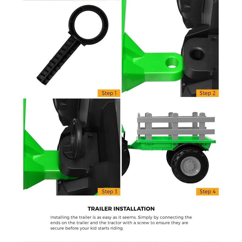 Mazam Kids Ride On Tractor - 12V Remote Control Electric Toy - XL Green