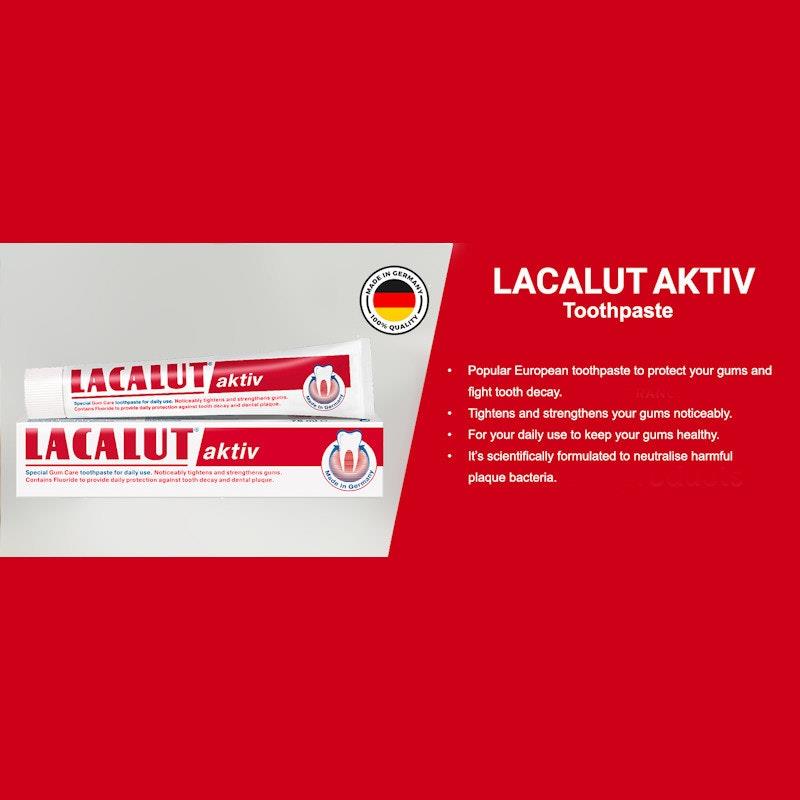 Lacalut Activ Anti-Gingivitis Toothpaste - 3 Tubes x 75ml