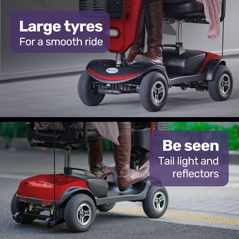 Equipmed Pathline Mid-Sized Electric Mobility Scooter for Elderly - Red