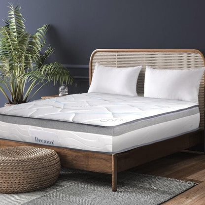 DreamZ Queen Spring Mattress - Pocket Tight Top Foam - Medium Firm 25CM