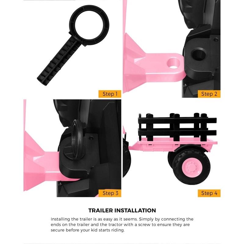 Mazam XL SIZE Kids Ride-On Car Tractor 12V Remote Control Electric Toy - Pink-Auzzi Store