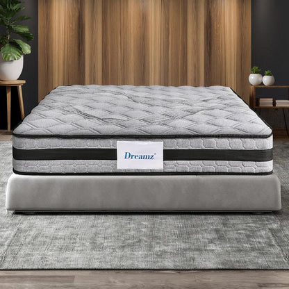 DreamZ Double Spring Mattress - 22CM Medium Firm Egg Crate Foam