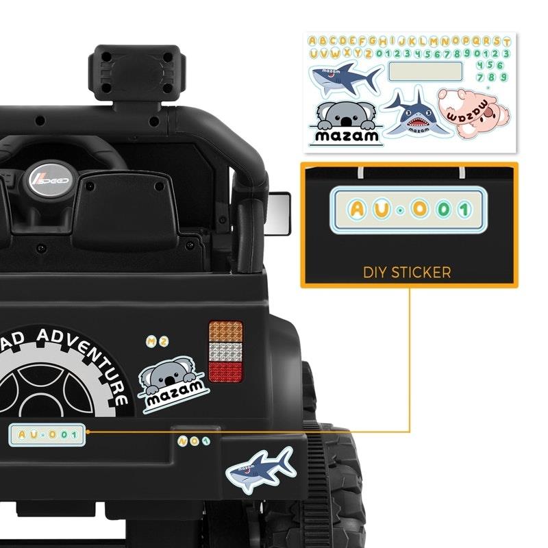 Mazam Kids Ride-On Car Jeep 12V Electric Remote Control Toy - Black-Auzzi Store