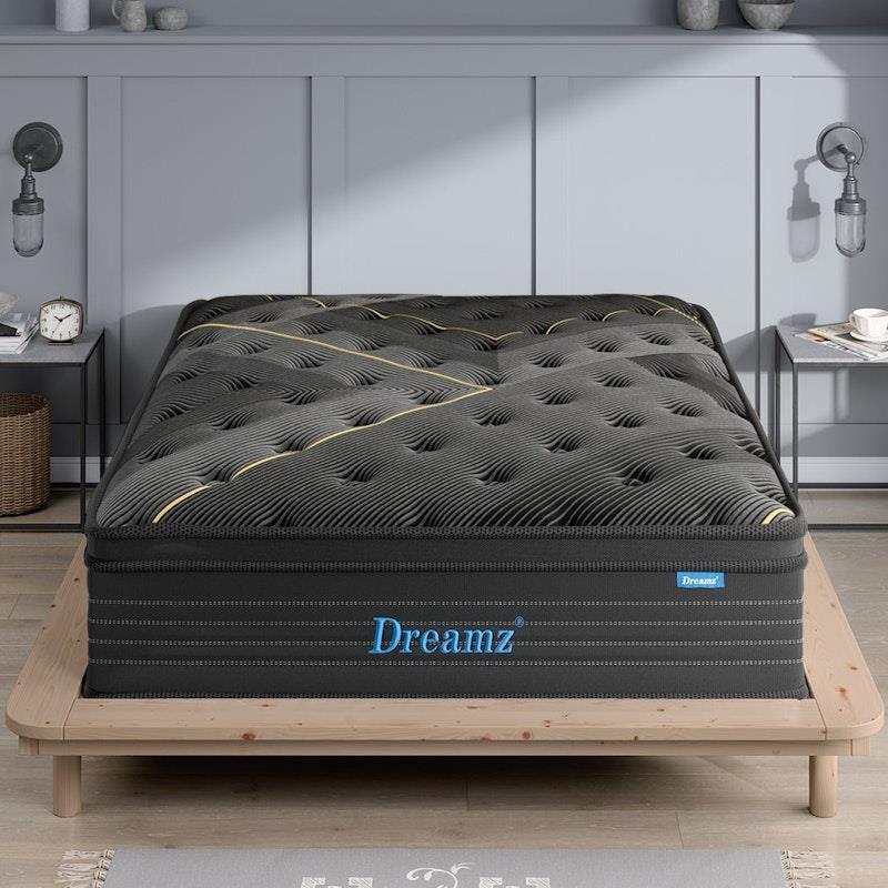 DreamZ Spring Mattress Bamboo Euro Top Bed Pocket HD Egg Foam King - Ultimate Sleep Comfort