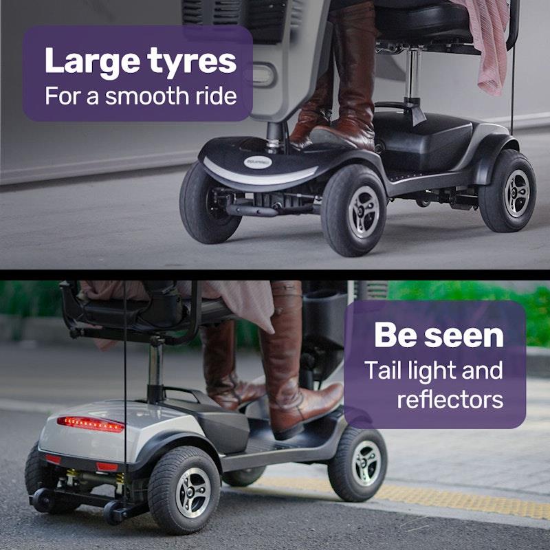Equipmed Pathline Mid-Sized Electric Mobility Scooter for Elderly - Silver