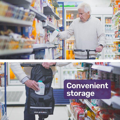 Equipmed Knee Scooter Walker with Dual Brakes & Bag - Red