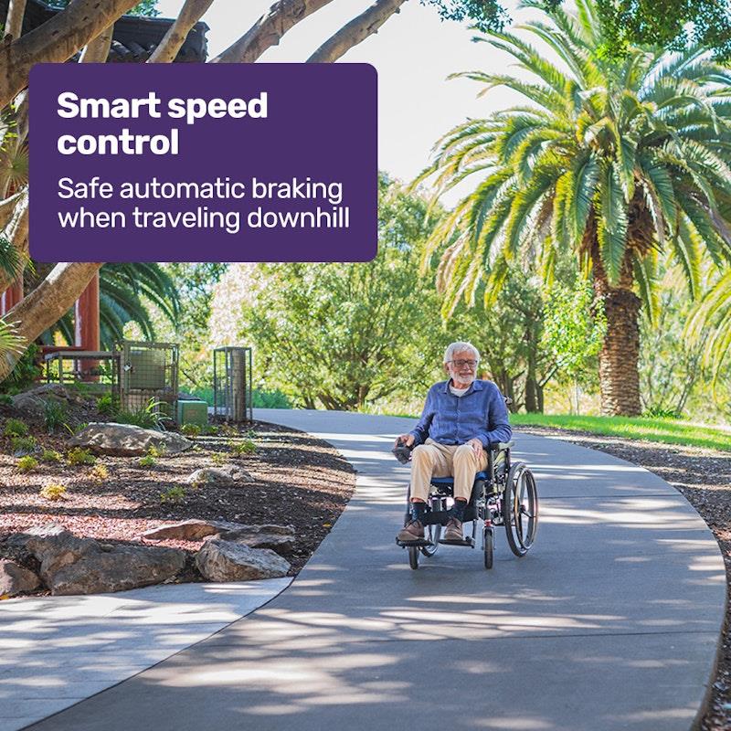 Equipmed PowerCruise DualSmart Electric Wheelchair - Black & Blue