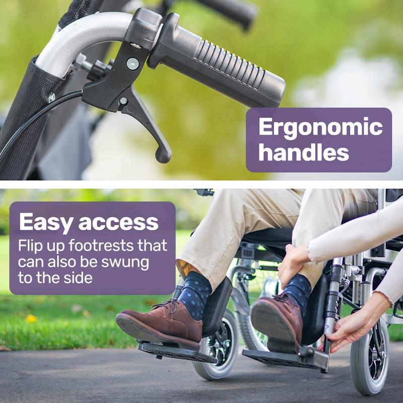 Equipmed Power Electric Wheelchair - XL Wide Bariatric Chair with Recline Adjustment