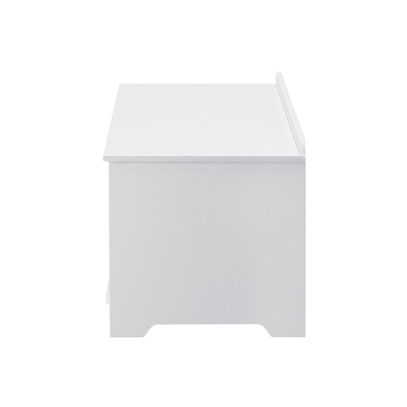 Oikiture Kids Toy Box Chest - Storage Organizer & Seating Bench (White)