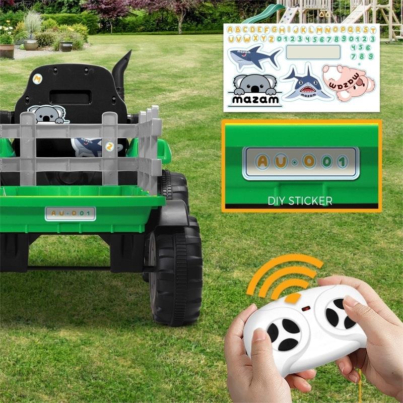 Mazam Kids Ride On Tractor - 12V Remote Control Electric Toy - XL Green