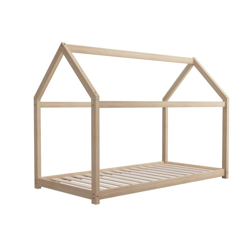 Oikiture Wooden Bed Frame - Single Pine Timber House Design