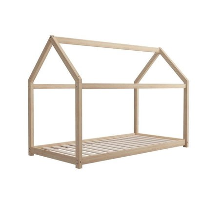 Oikiture Wooden Bed Frame - Single Pine Timber House Design