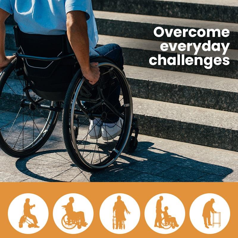 Equipmed 182cm Portable Folding Aluminium Access Ramp - Silver