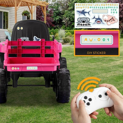 Mazam Kids 12V Electric Ride On Car Tractor with Remote Control - Pink-Auzzi Store