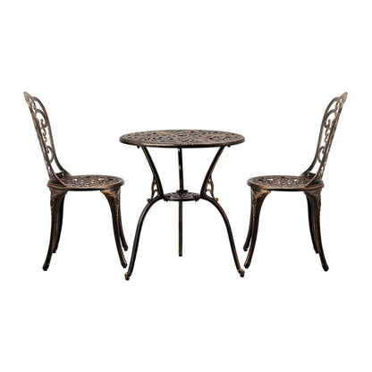 Livsip Bistro Furniture Setting - 3 Piece Indoor/Outdoor Set in Bronze