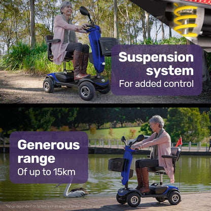 Equipmed Pathline Mid-Sized Electric Mobility Scooter - Blue