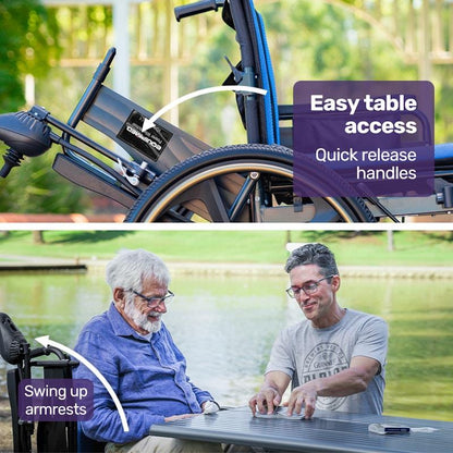 Equipmed PowerCruise DualSmart Electric Wheelchair - Black & Blue