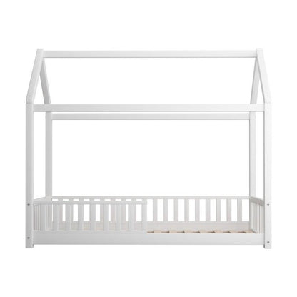Oikiture Corie House Bed Frame for Kids - Wooden Timber Single