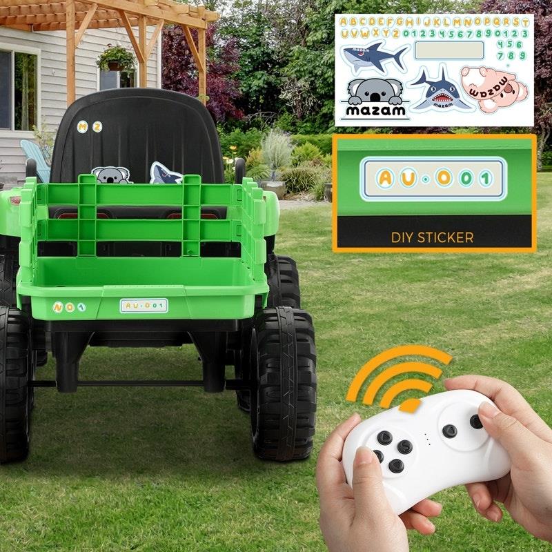 Mazam Kids 12V Electric Ride On Car Tractor with Remote Control - Green-Auzzi Store