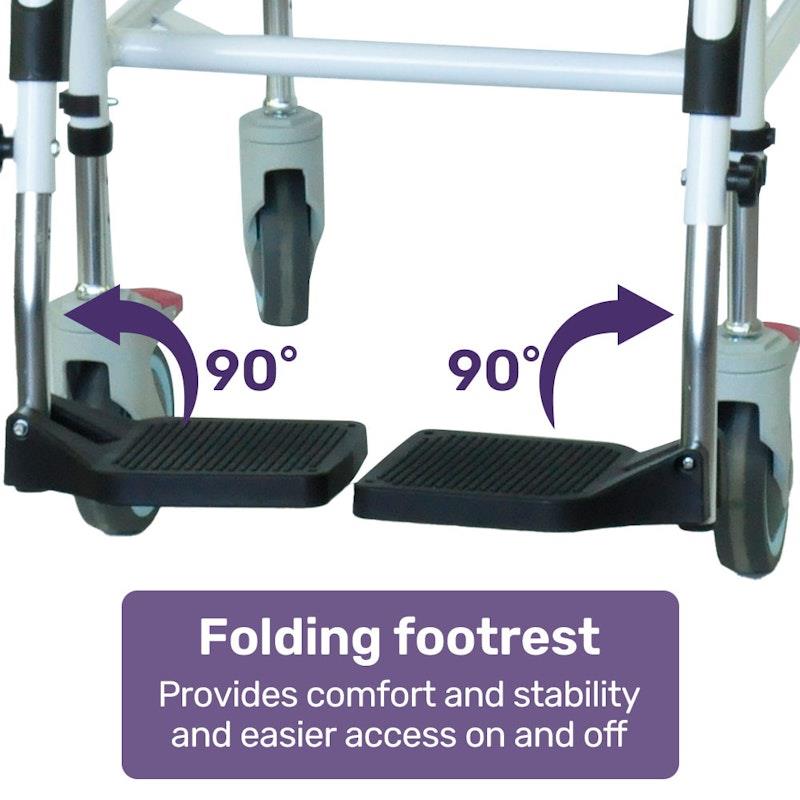 Equipmed Rolling Commode Shower Chair with Wheels - Black