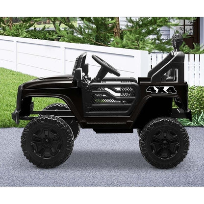 Mazam Kids Ride On Car - 12V Electric Jeep Remote Control Vehicle - Black