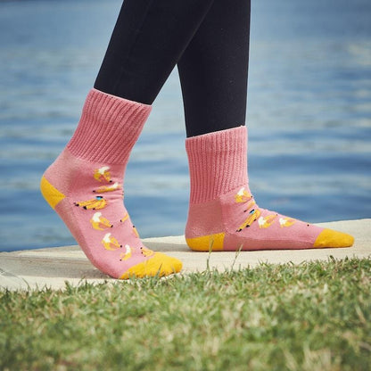 Glucology Copper-Infused Socks - 2 Pairs (Medium) - Fun Banana Design