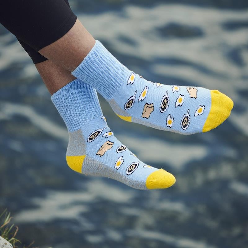 Glucology 6 Pack Fun Patterned Socks - Bananas, Avocado & Eggs (Large)