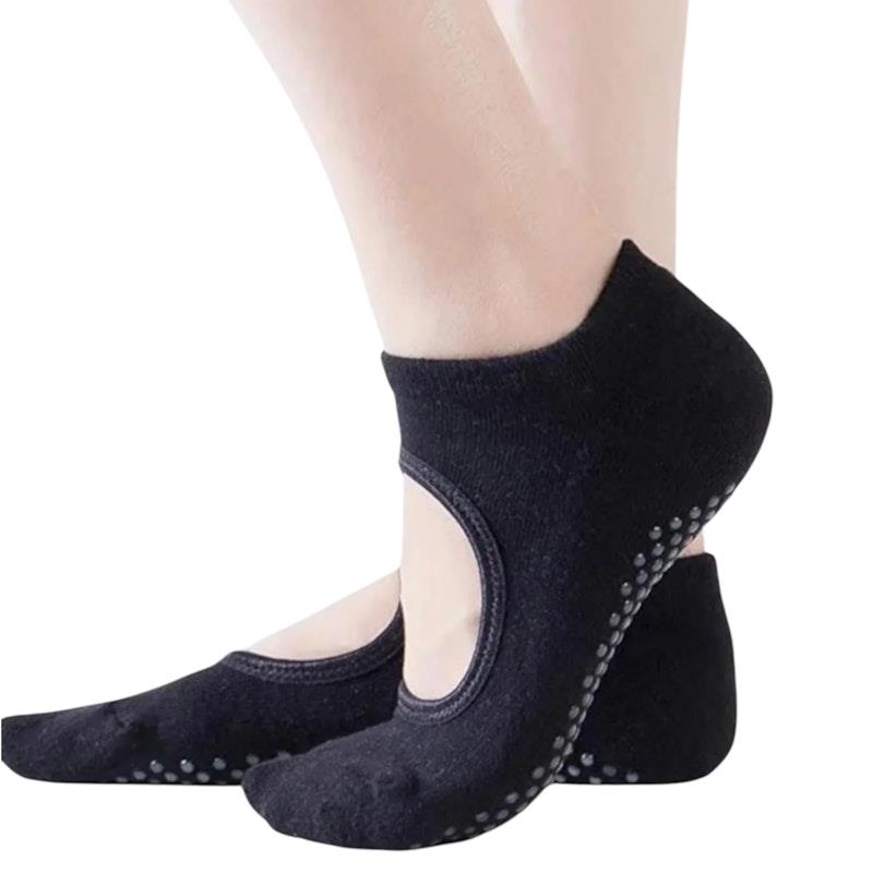 High Heel Jungle Peek Full Grip Pilates/Yoga Sock Black Bundle - 3 Pack-Auzzi Store
