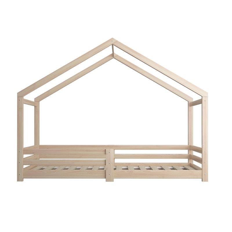 Oikiture Vela House Bed Frame for Kids - Wooden Timber Single