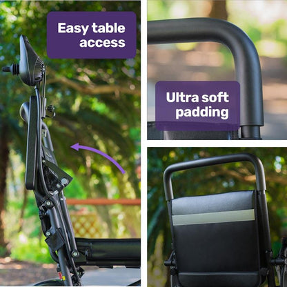 Equipmed Electric Folding Wheelchair - Long Range, Aluminium Frame - Black