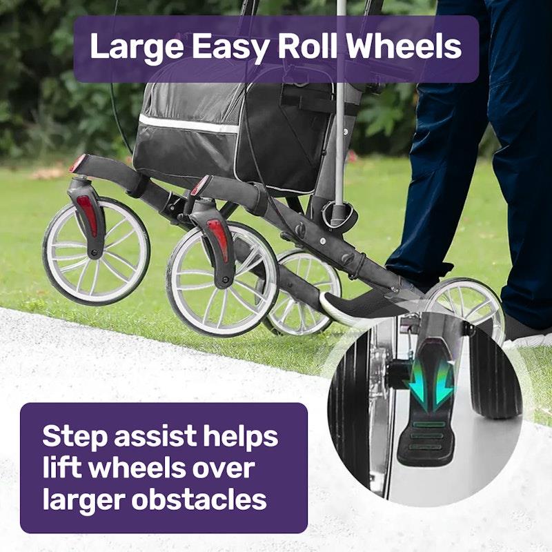 Equipmed ErgoStride Upright Rollator Walker with Forearm Support - Grey