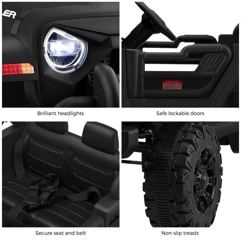 Mazam Kids Ride-On Car Jeep 12V Electric Remote Control Toy - Black-Auzzi Store