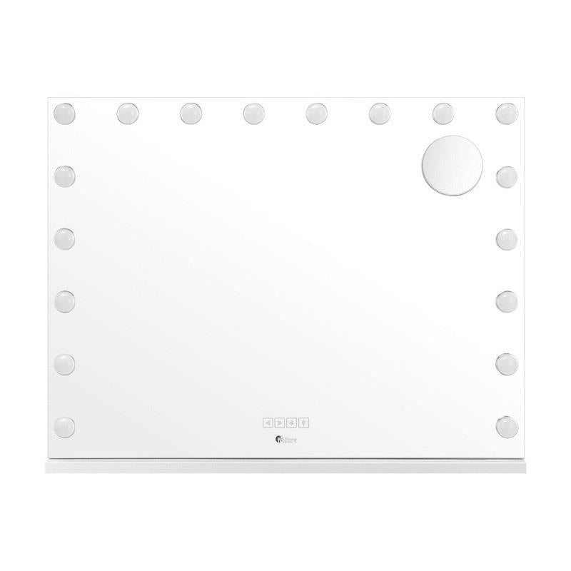 Oikiture Bluetooth Hollywood Makeup Mirror with 18 LED Lights - White