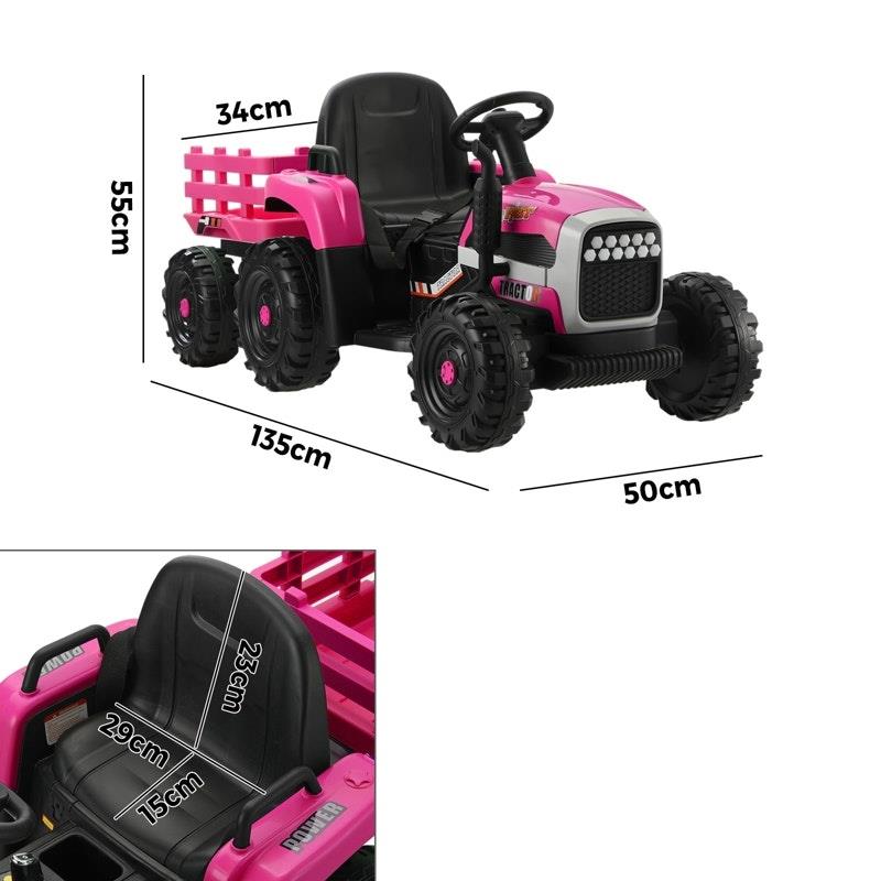 Mazam Kids 12V Electric Ride On Car Tractor with Remote Control - Pink-Auzzi Store
