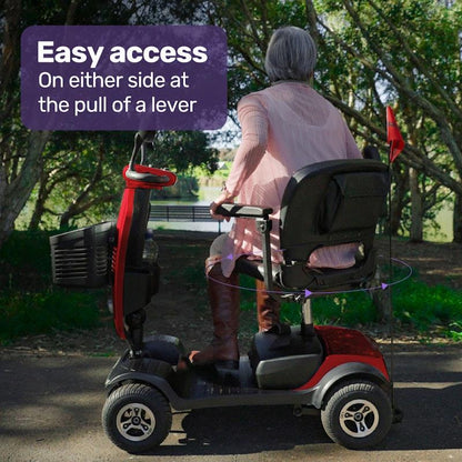 Equipmed Pathline Mid-Sized Electric Mobility Scooter for Elderly - Red