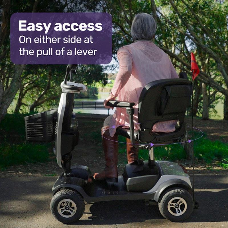 Equipmed Pathline Mid-Sized Electric Mobility Scooter for Elderly - Silver