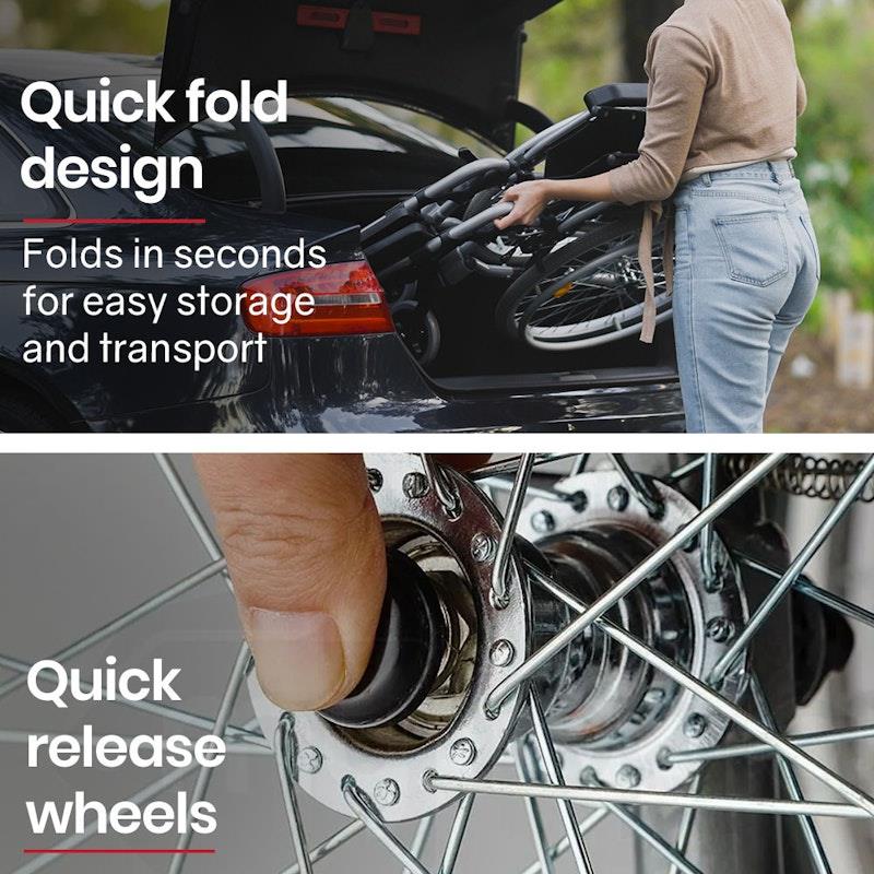 Equipmed 24 Inch Folding Wheelchair with Brakes - Black