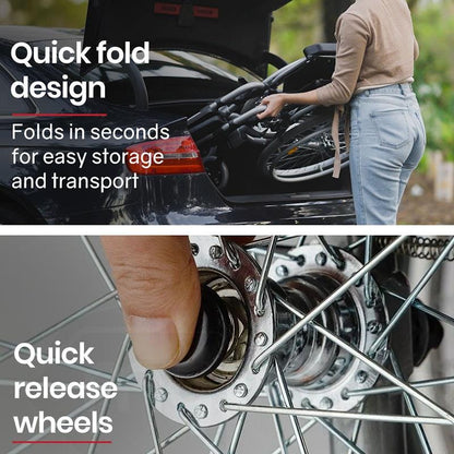 Equipmed 24 Inch Folding Wheelchair with Brakes - Black