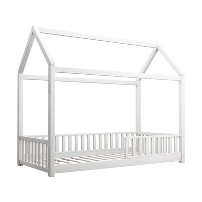 Oikiture Corie House Bed Frame for Kids - Wooden Timber Single