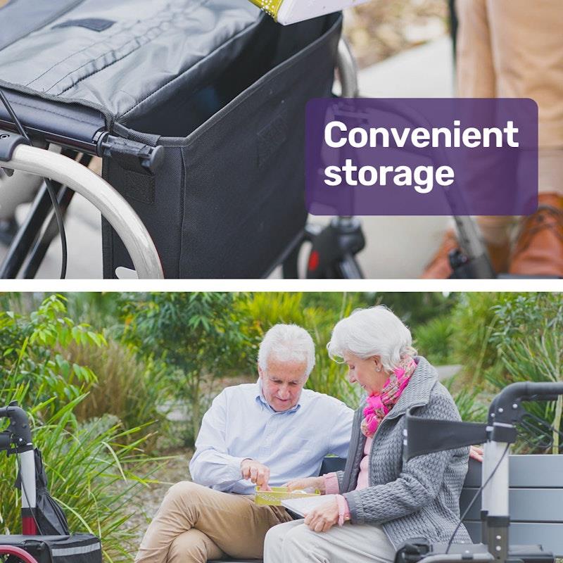 Equipmed Easy Stride Foldable Aluminium Walking Frame Rollator - Silver