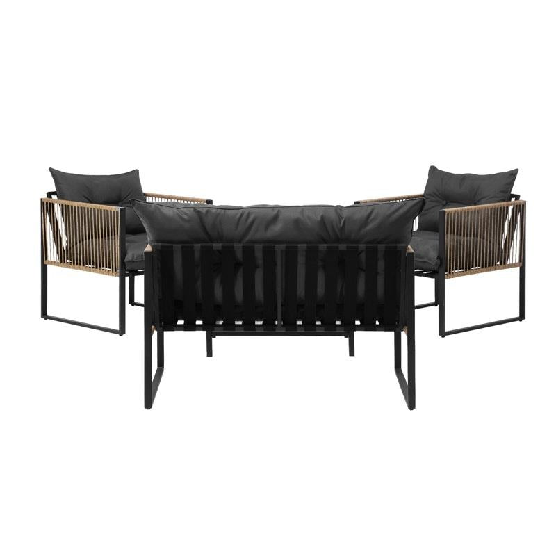 Livsip 4-Piece Outdoor Furniture Set - Garden Patio Lounge Sofa Table Chairs